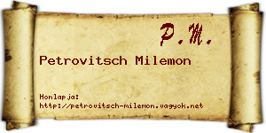 Petrovitsch Milemon névjegykártya
